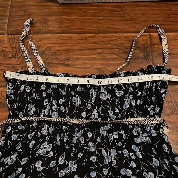 Free People Boho Cottage Core Blue Multi Print Color Prairie Dress Festival - Picture 5 of 11